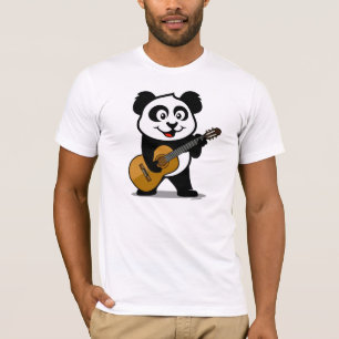 T-shirts Panda da guitarra (camisas leves)