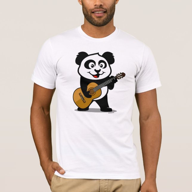 T-shirts Panda da guitarra (camisas leves) (Frente)