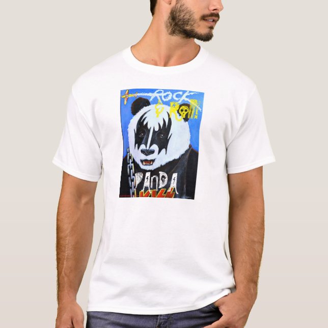 T-shirts Panda da rocha & do rolo (Frente)