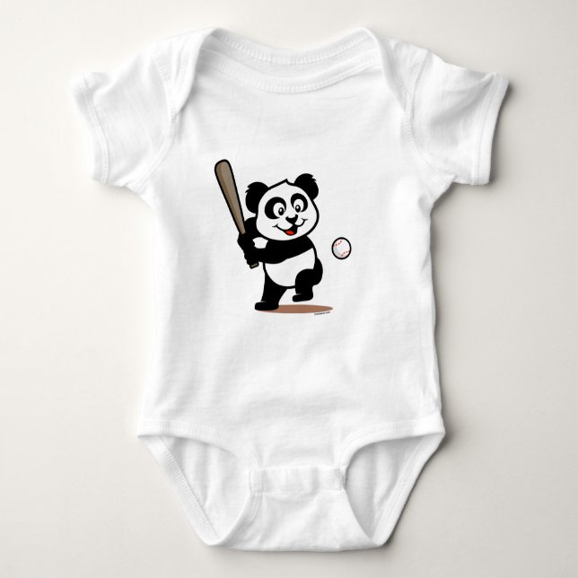 T-shirts Panda de Basebol Bonito (Frente)