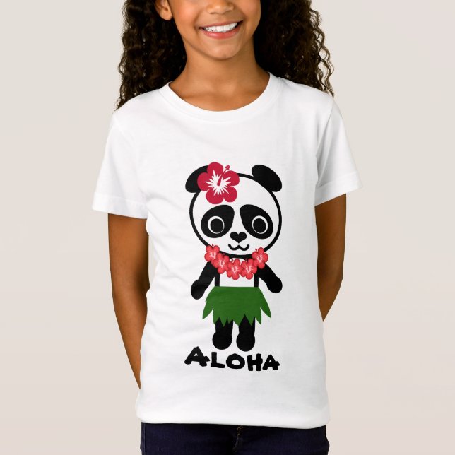T-shirts Panda de Hula - boneca das meninas (cabida) (Frente)
