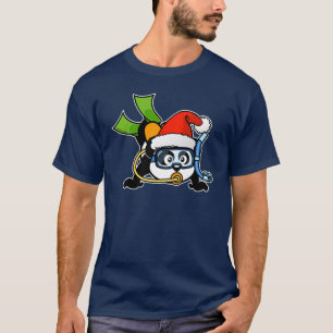 T-shirts Panda do mergulhador do papai noel