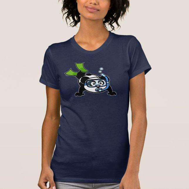T-shirts Panda do Snorkel (camisas escuras) (Frente)