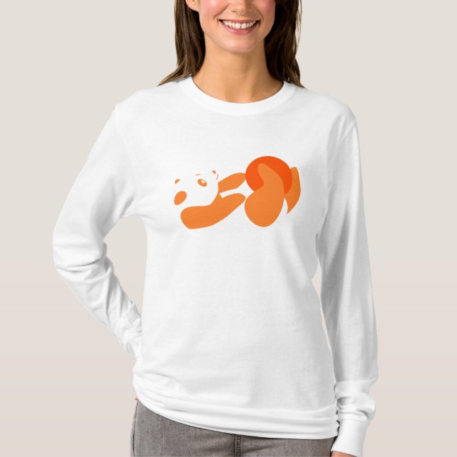 T-shirts Panda Playing (Laranja) (Frente)