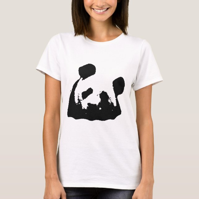 T-shirts Panda Pop de Arte Negra (Frente)