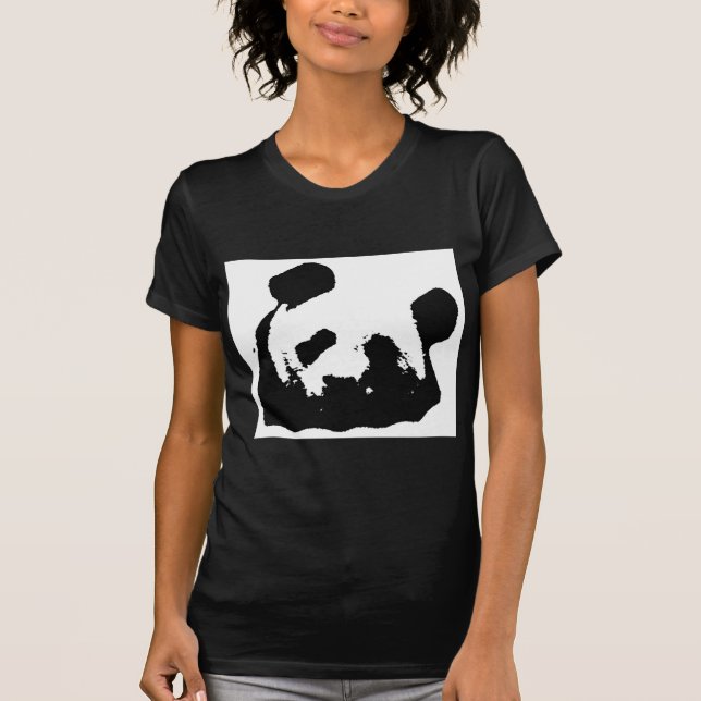 T-shirts Panda Pop de Arte Negra (Frente)