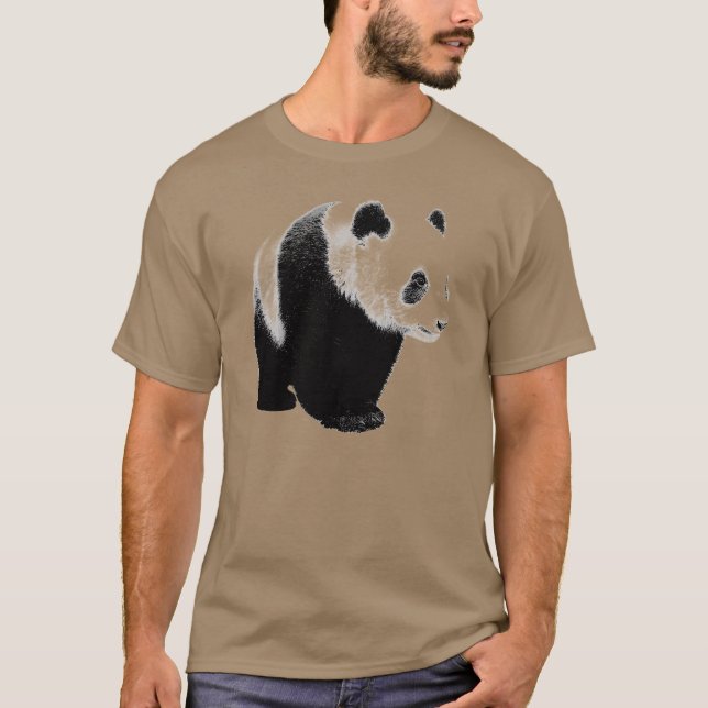 T-shirts Panda Preta e Branca (Frente)