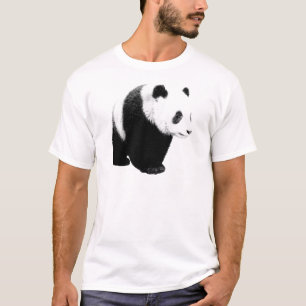 T-shirts Panda Preta e Branca