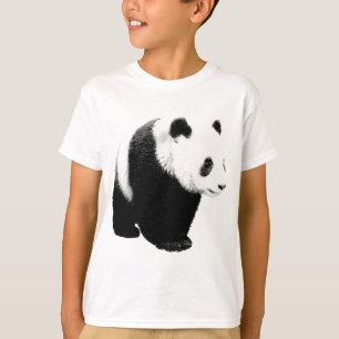 T-shirts Panda Preta e Branca