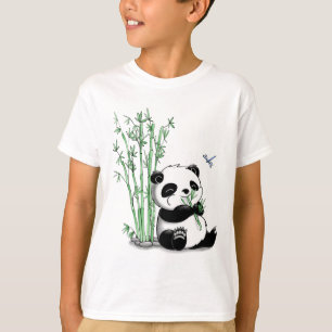 T-shirts Panda que come o bambu