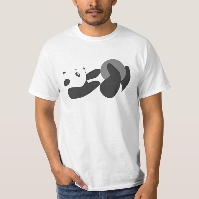 T-shirts Panda Reproduzindo (Preto) (Frente)