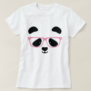 T-shirts Panda rosa-branca