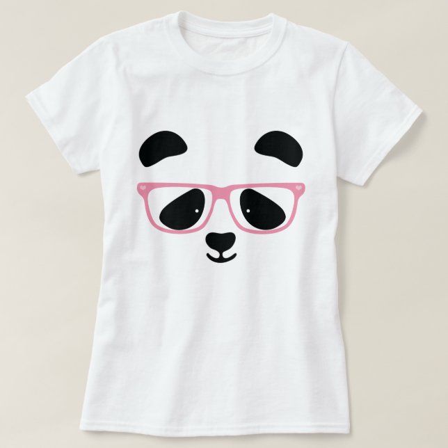 T-shirts Panda rosa-branca (Frente do Design)
