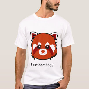 T-shirts Panda vermelha: Eu como bambus