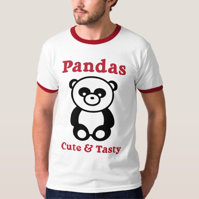 T-shirts Pandas bonitos & saborosos (Frente)