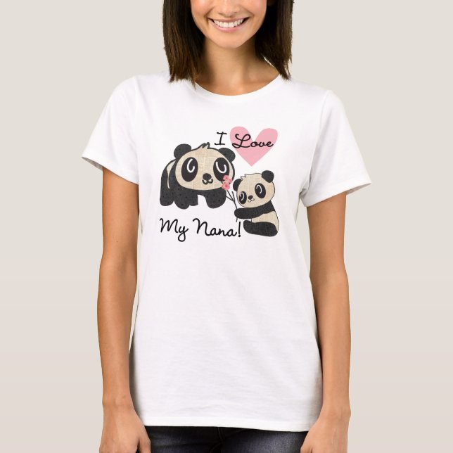 T-shirts Pandas eu amo minha Nana (Frente)