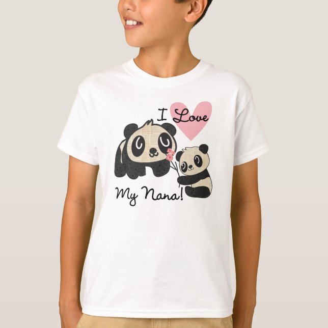 T-shirts Pandas eu amo minha Nana (Frente)
