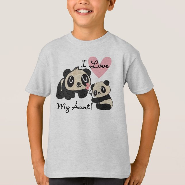 T-shirts Pandas eu amo minha tia (Frente)