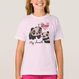 T-shirts Pandas eu amo minha tia