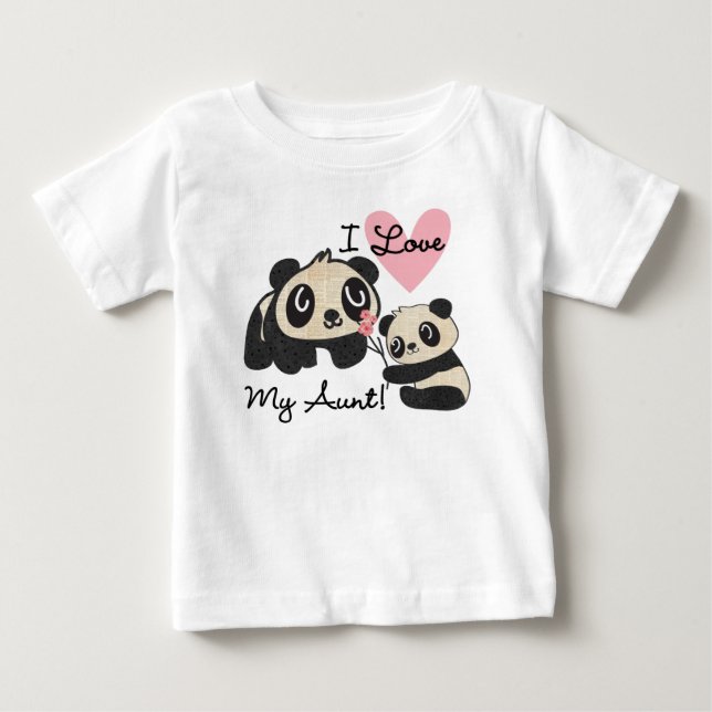 T-shirts Pandas I Love My tia (Frente)