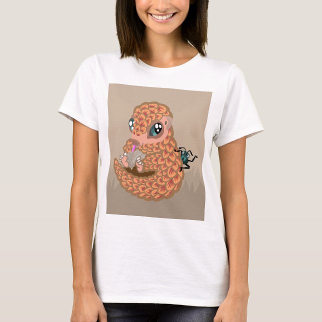 T-shirts Pangolin do bebê com formiga (Frente)