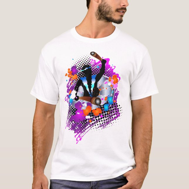 T-shirts Panman do Carnaval Vibrante abstrato (Frente)