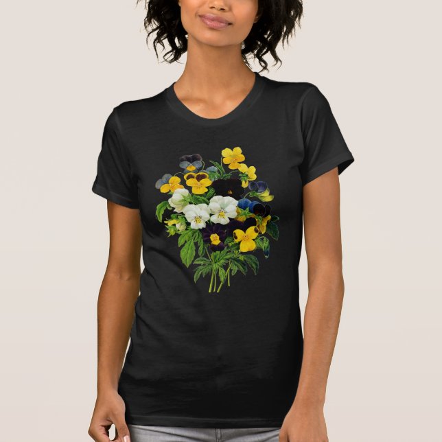 T-shirts Pansies roxos e amarelos azuis por Redoute (Frente)