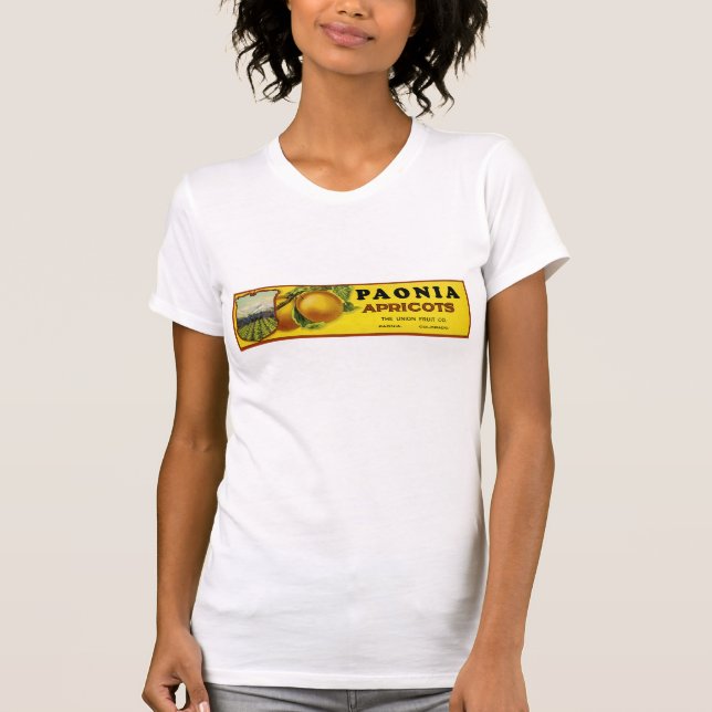 T-shirts Paonia Apricots Label Art (Frente)