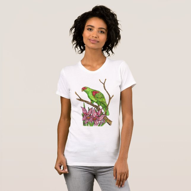 T-shirts Papagaio e orquídeas (Frente Completa)