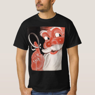 T-shirts Papai Noel Antigo com Cordão de Lembrete no Dedo