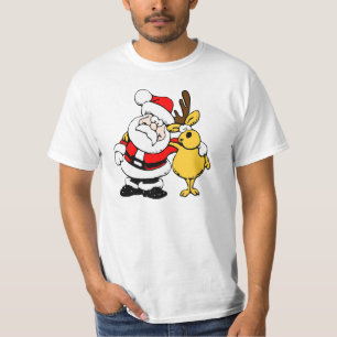T-shirts Papai Noel com um cervo
