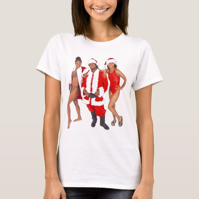T-shirts Papai noel do gueto e seus duendes da capa (Frente)
