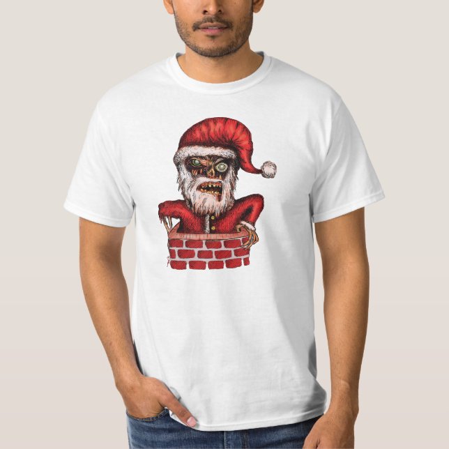 T-shirts Papai noel do zombi (Frente)