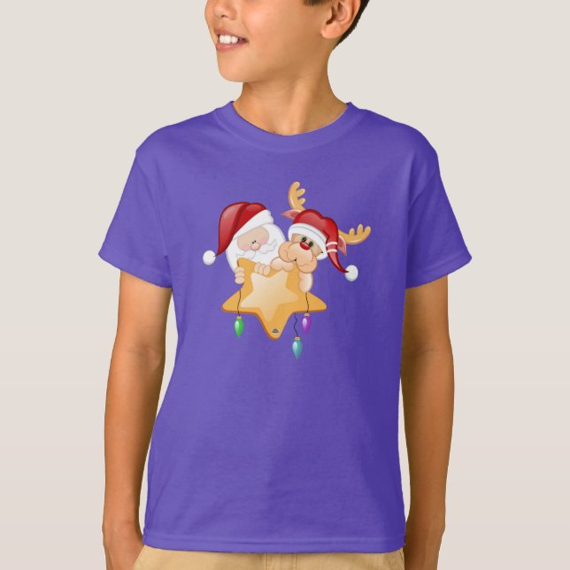 T-shirts Papai noel e estrela de Rudy (Frente)