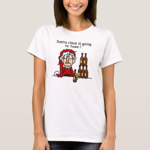 T-shirts Papai Noel está indo para a cidade