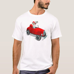 T-shirts Papai Noel no hot rod
