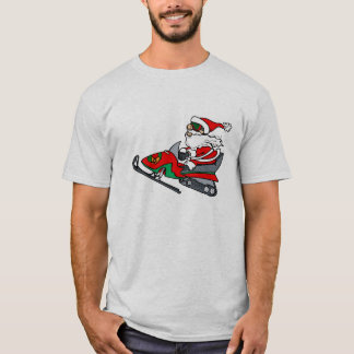 T-shirts papai noel no snowmobile