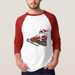 T-shirts papai noel no snowmobile