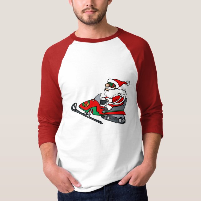 T-shirts papai noel no snowmobile (Frente)