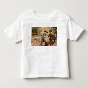 T-shirts Papai noel que guardara a boneca, menina de sono