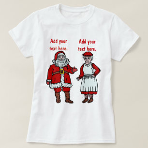 T-shirts Papai Noel & Sra. engraçados Natal Personalized