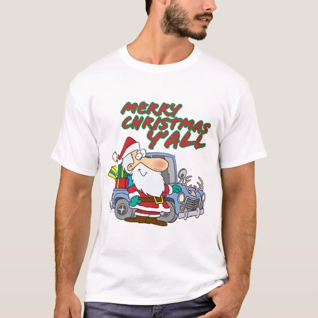 T-shirts papais noeis alegres de natal yall redneck (Frente)