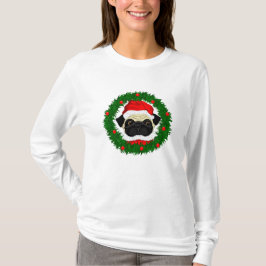 T-shirts Papais noeis bonitos de Natal em Wreath