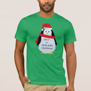 T-shirts Papais noeis de Natal Holly Jolly Pinguim