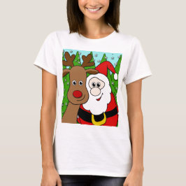 T-shirts Papais noeis e Rudolph selfie