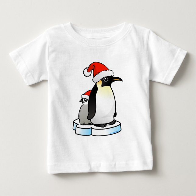 T-shirts Papais noeis Imperador Pinguim (Frente)