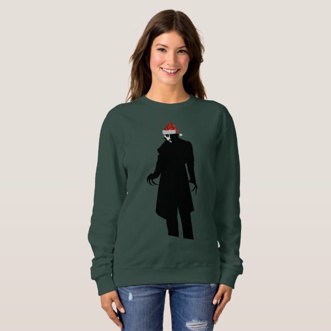 T-shirts papais noeis nosferatu xmas sexo feminino (Frente Completa)