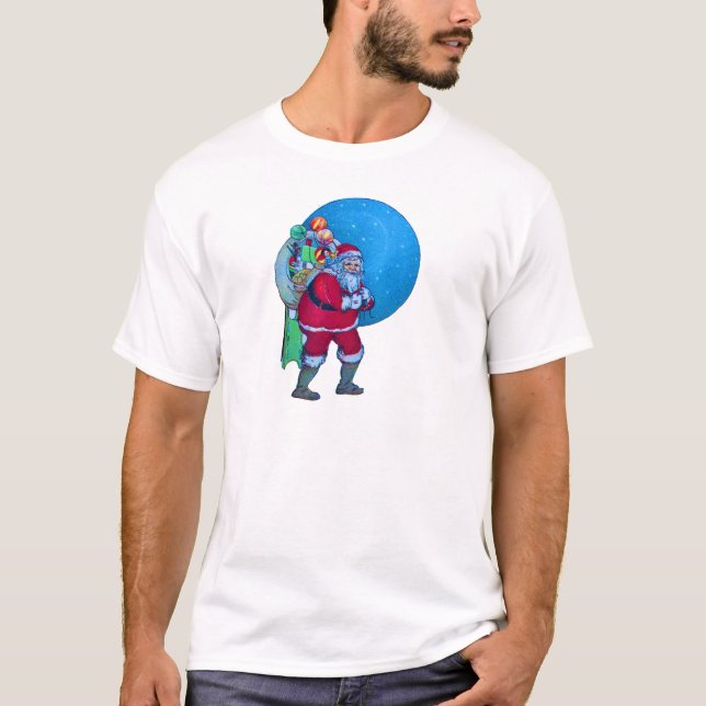 T-SHIRTS PAPAIS NOEIS, PRESENTE DE NATAL E BRINQUEDOS NO CÉ (Frente)