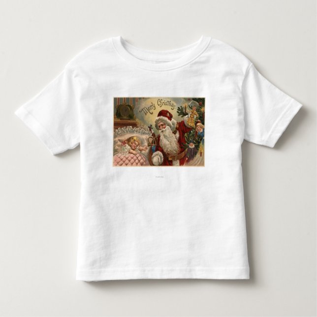 T-shirts Papais noeis Segurando Boneca, Garota Dormindo (Frente)