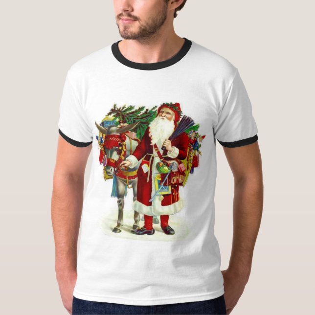 T-shirts Papais noeis vitorianos e Donkey (Frente)